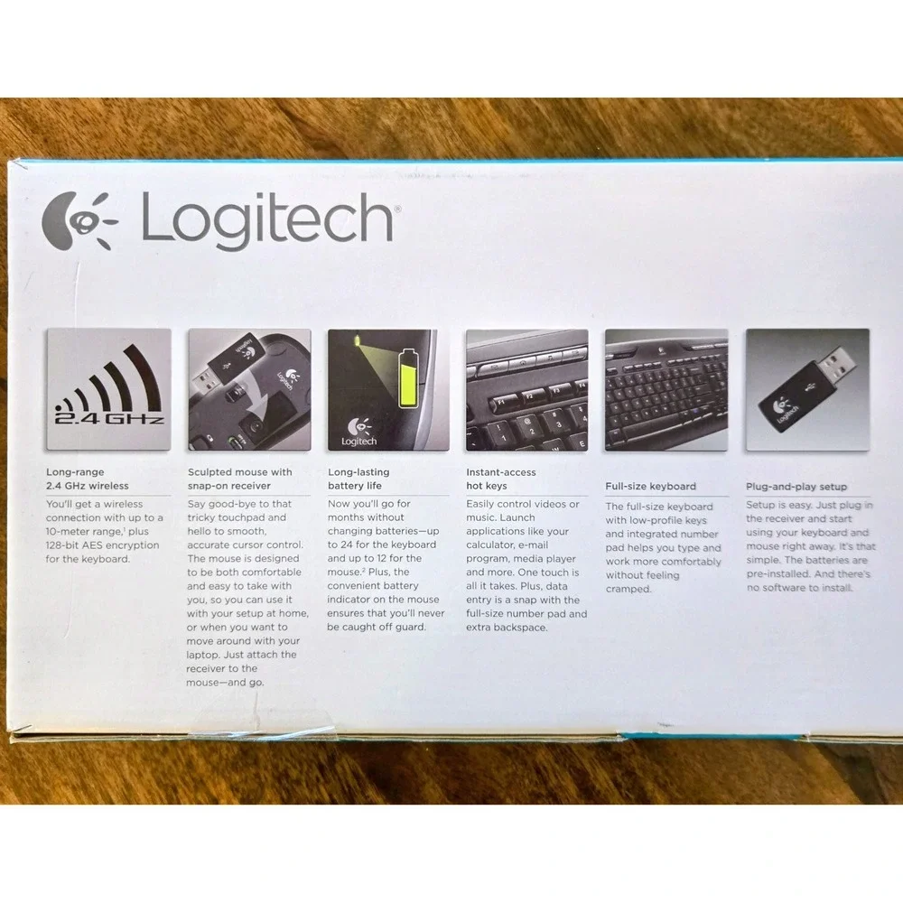 Logitech MK320 (920002836) Wireless Keyboard and Mouse Combo - New In Box
